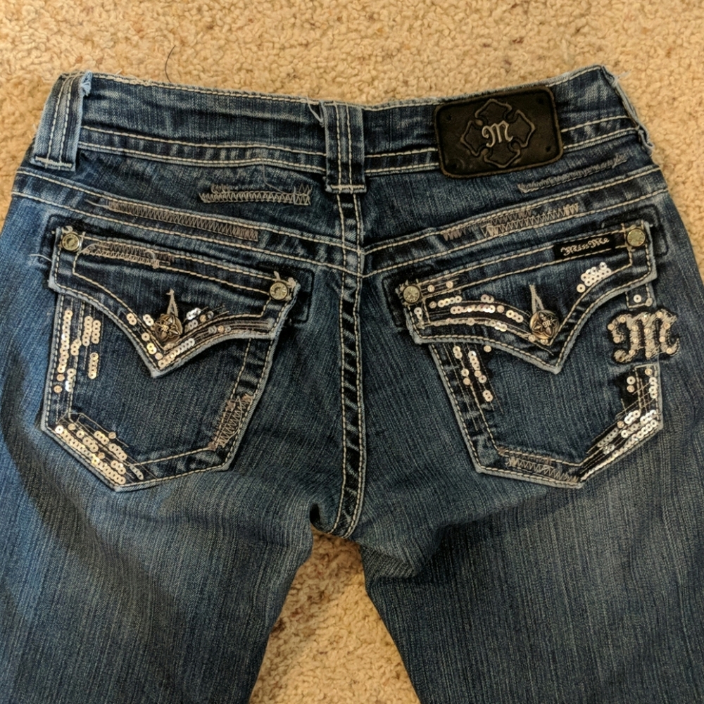MissMe sequien embellished boot cut jeans size 28